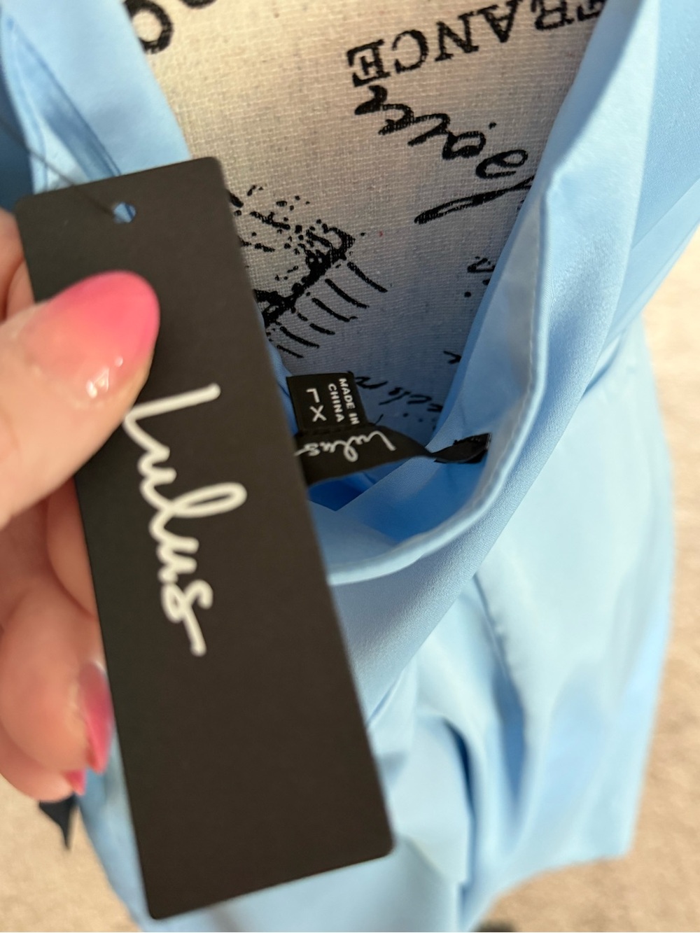 NWT Lulus Truly the Cutest Light Blue Satin Square Neck Mini Dress - Size XL - Picture 2 of 10